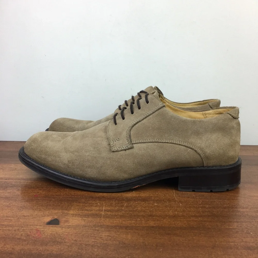 Stafford St Austin Culture Men’s Oxford Beige Suede Shoes Size 9.5M.